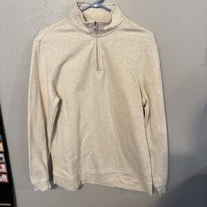 John Ashford Men's Beige Zip-Up Sweater
